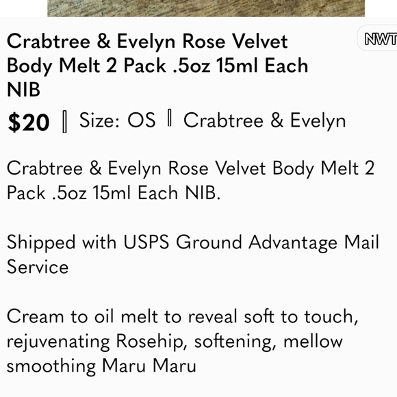 Crabtree & Evelyn Rose Velvet Body Melt - Picture 4 of 4